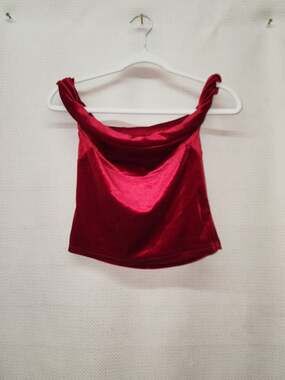 Iris Red Velvet Cropped Tank